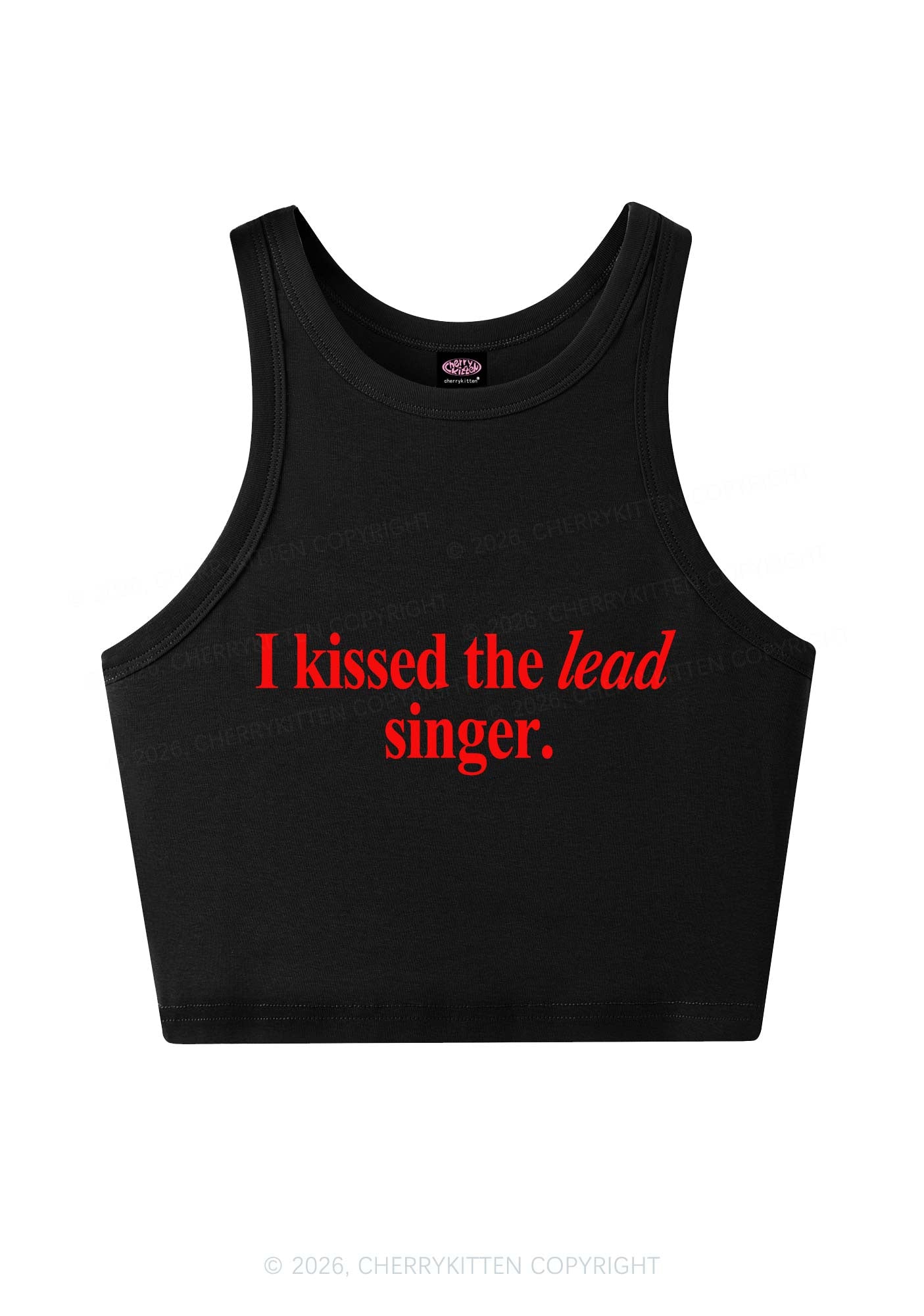 I Kissed The Lead Singer Y2K Crop Tank Top Cherrykitten