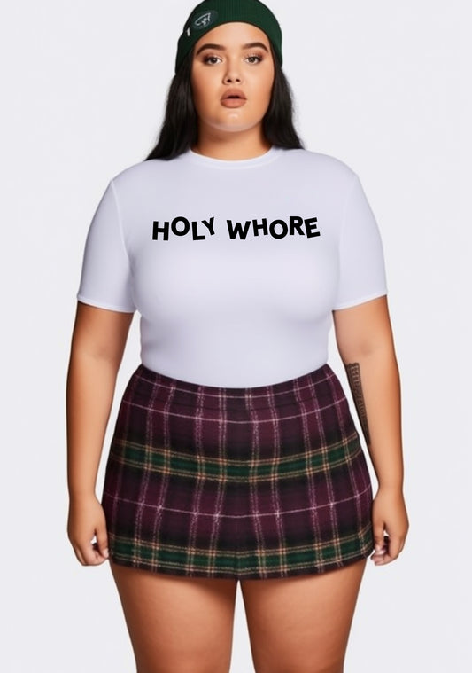 Curvy Holy Hore Baby Tee