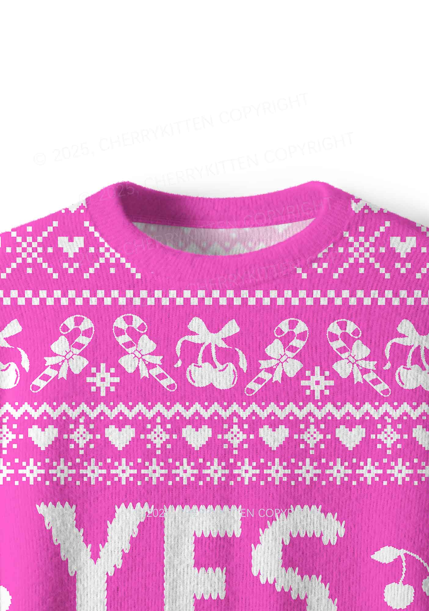 Yes Daddy Y2K Christmas Knit Sweatshirt Cherrykitten