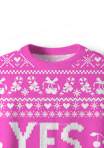 Yes Daddy Y2K Christmas Knit Sweatshirt Cherrykitten