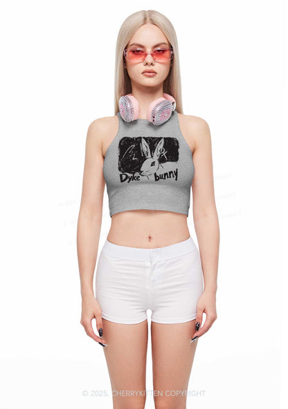 Dyke Bunny Y2K Crop Tank Top Cherrykitten