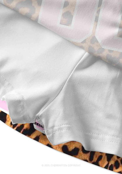Leopard Custom Text Y2K Print Mini Skirt Cherrykitten