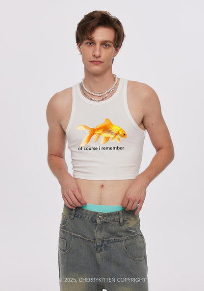 I Remember Goldfish Y2K Crop Tank Top Cherrykitten