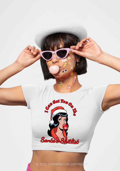 I Can Get You On The Santa's List Christmas Y2K Baby Tee Cherrykitten