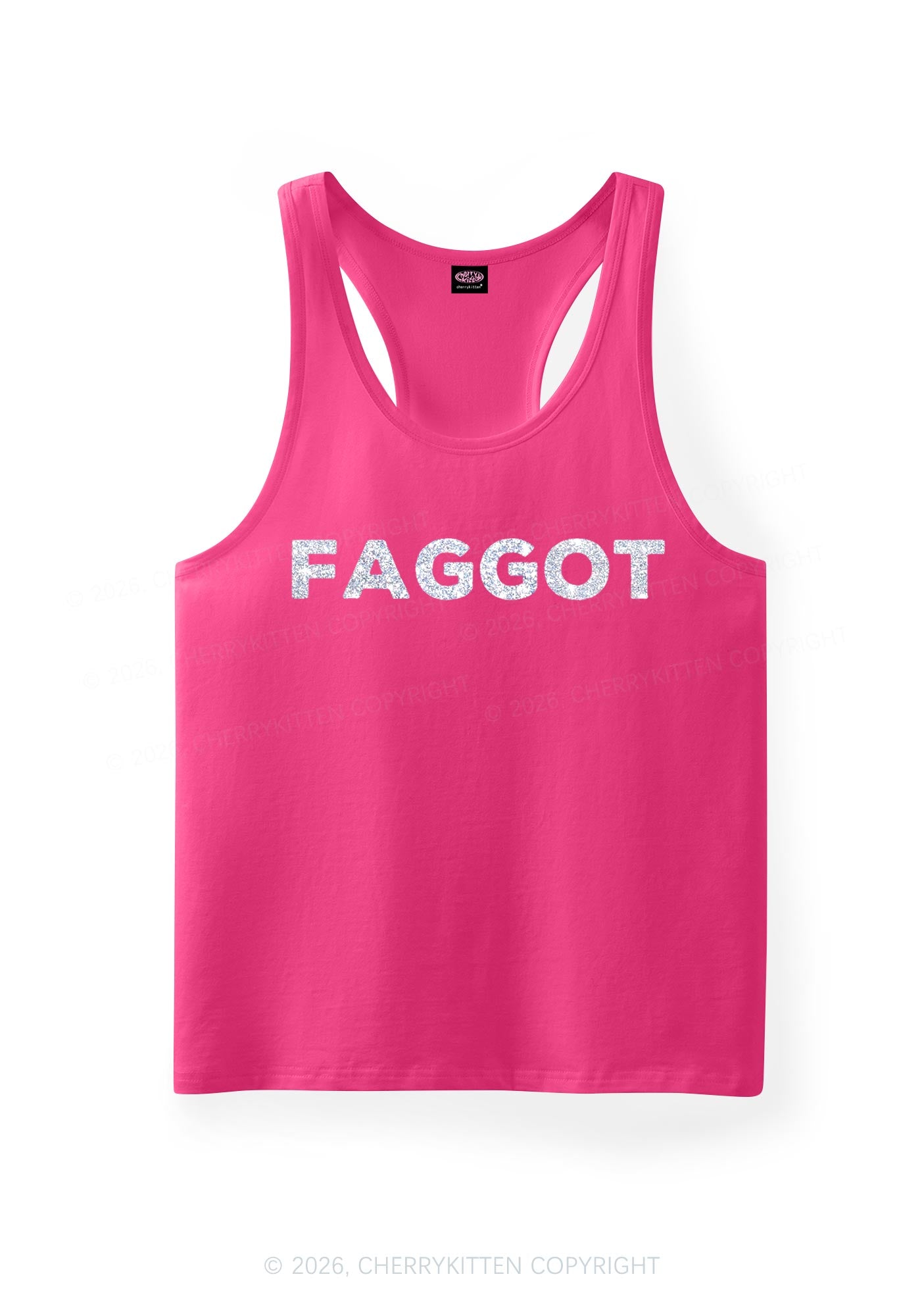 Glitter Faggot Pride Y2K Men Racerback Tank Top Cherrykitten