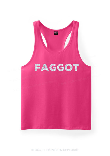 Glitter Faggot Pride Y2K Men Racerback Tank Top Cherrykitten
