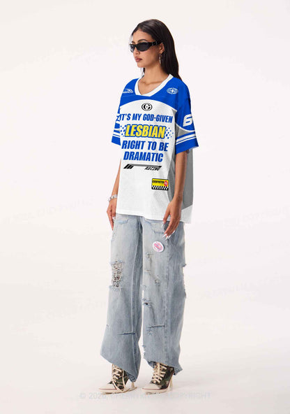 God Given Lesbian Right Pride Y2K Sport Jersey Shirts Cherrykitten