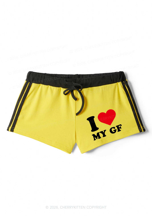 I Love My GF Valentine's Day Y2K Drawstring Mini Shorts Cherrykitten