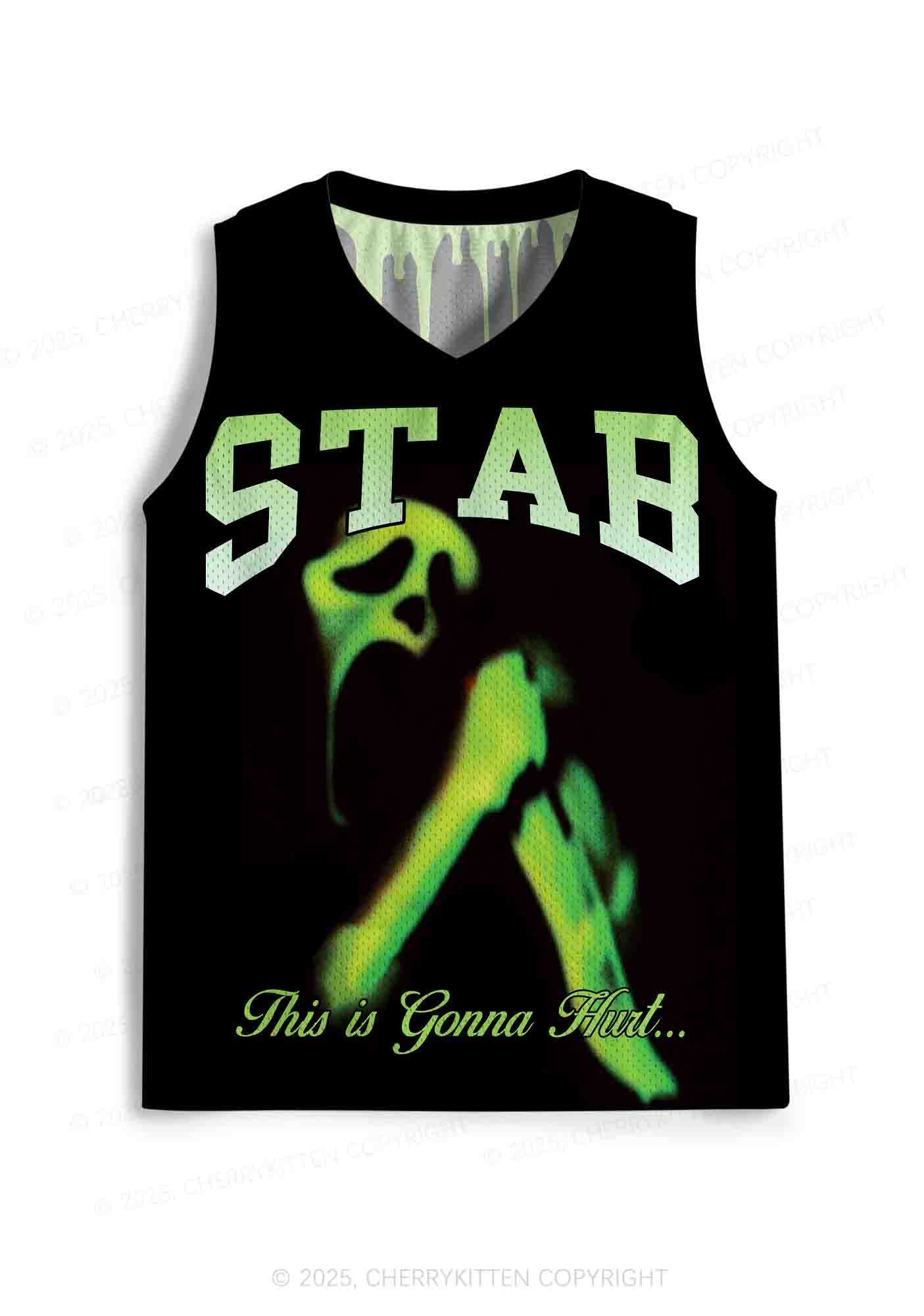 Custom Halloween Black Stab Ghost Y2K Sport Jersey Tank Cherrykitten