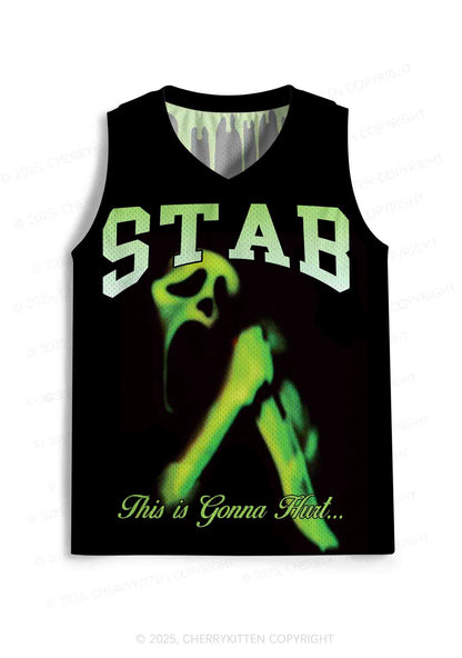Custom Halloween Black Stab Ghost Y2K Sport Jersey Tank Cherrykitten