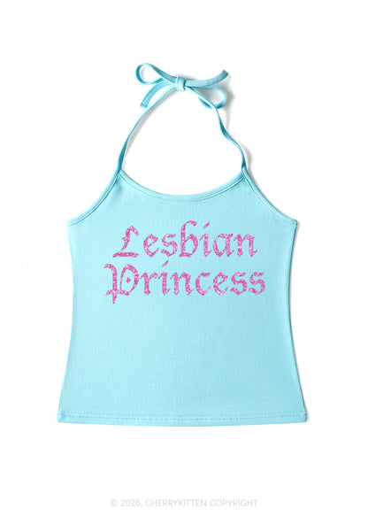Glitter Lesbian Princess Pride Y2K Halter Neck Cami Cherrykitten