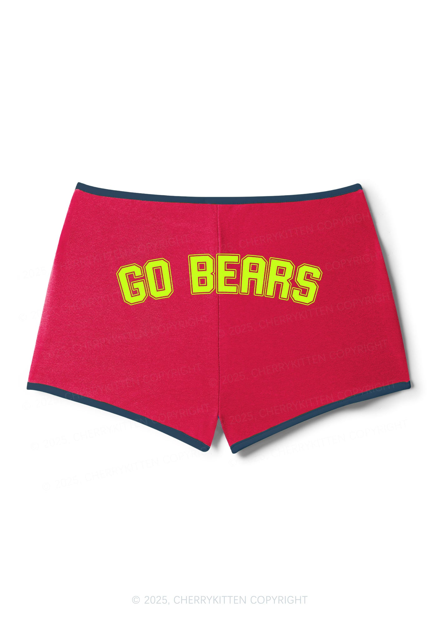 Custom Slogan Y2K Contrast Mini Shorts Cherrykitten