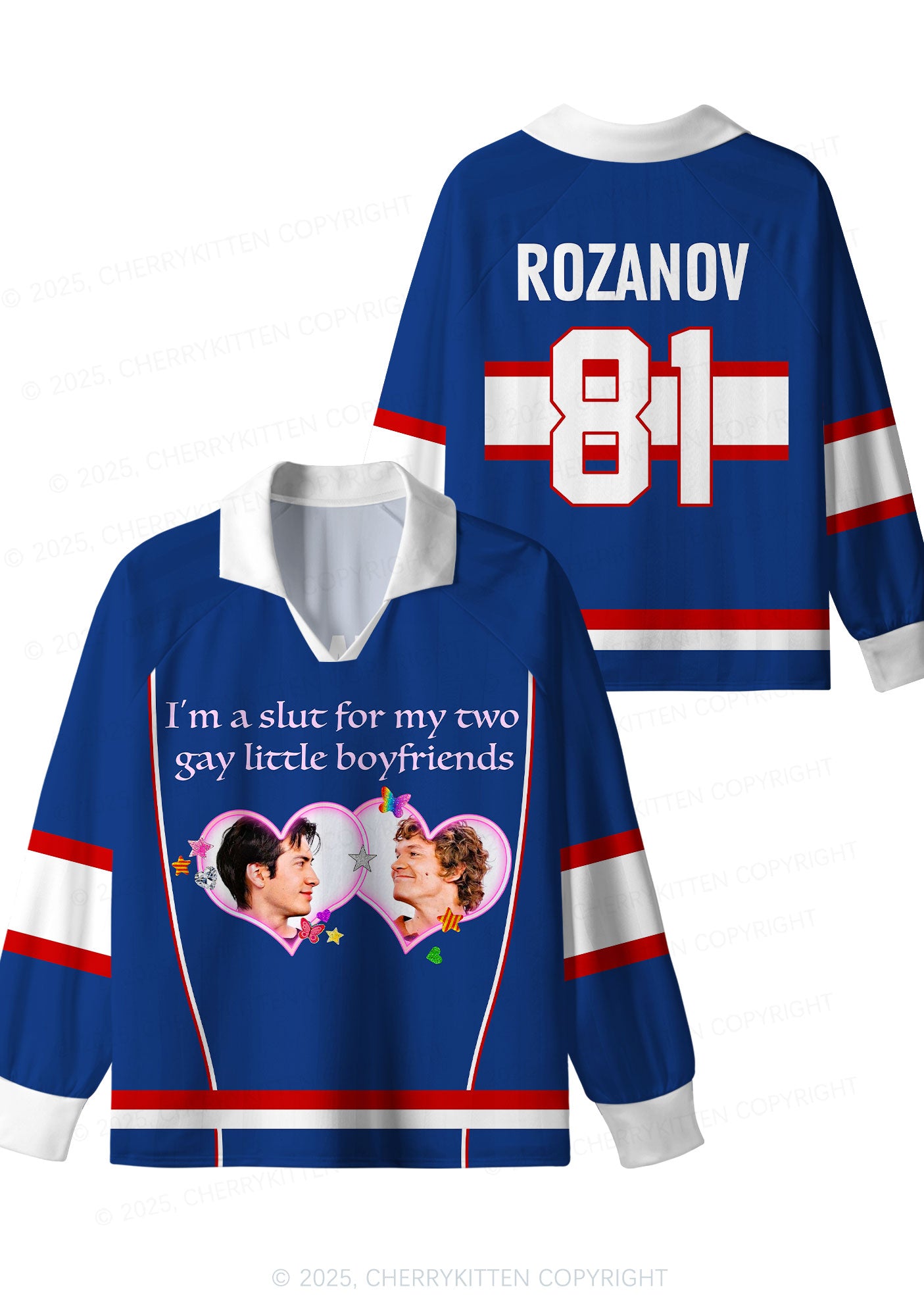 Blue Slxt For My Gay BF HR Y2K Long Sleeve Sport Jersey Shirts Cherrykitten