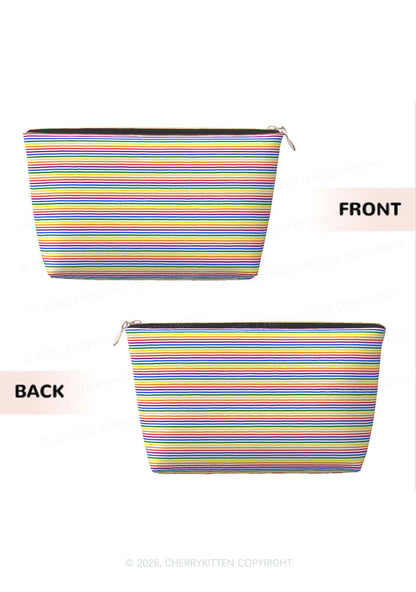 Rainbow Stripes Pride Y2K Makeup Bag Cherrykitten