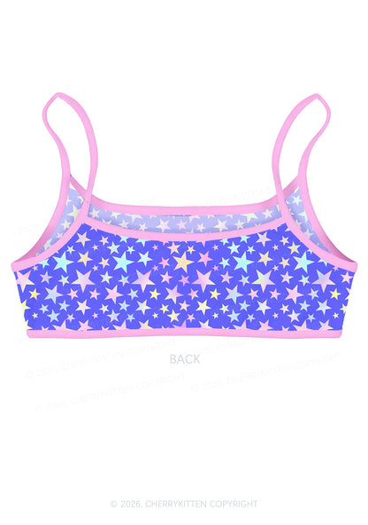Purple Alpha Male Pride Y2K Print Super Crop Cami Cherrykitten