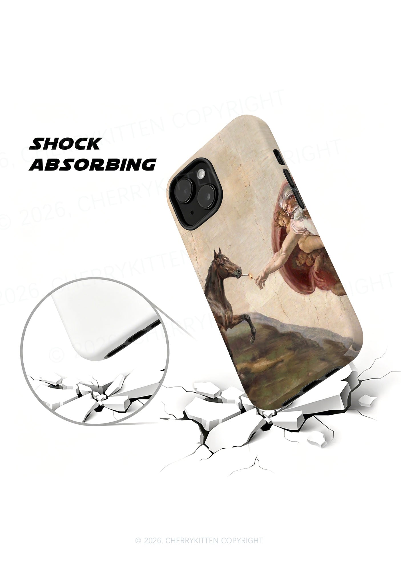 God Smoking Horse Y2K Phone Case Cherrykitten