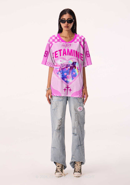 Pink Dolphin Heart Y2K Sport Jersey Shirts Cherrykitten