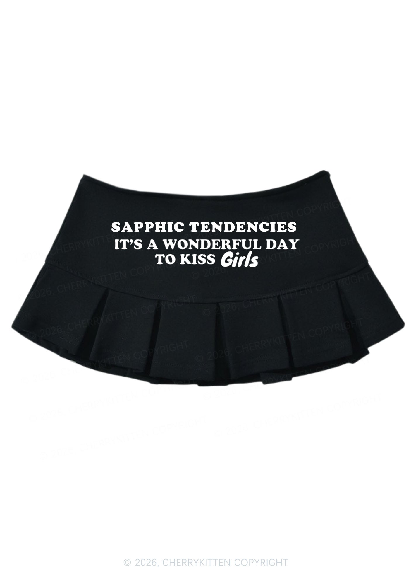 Wonderful Day To Kiss Girls Pride Y2K Mini Pleated Skirts Cherrykitten