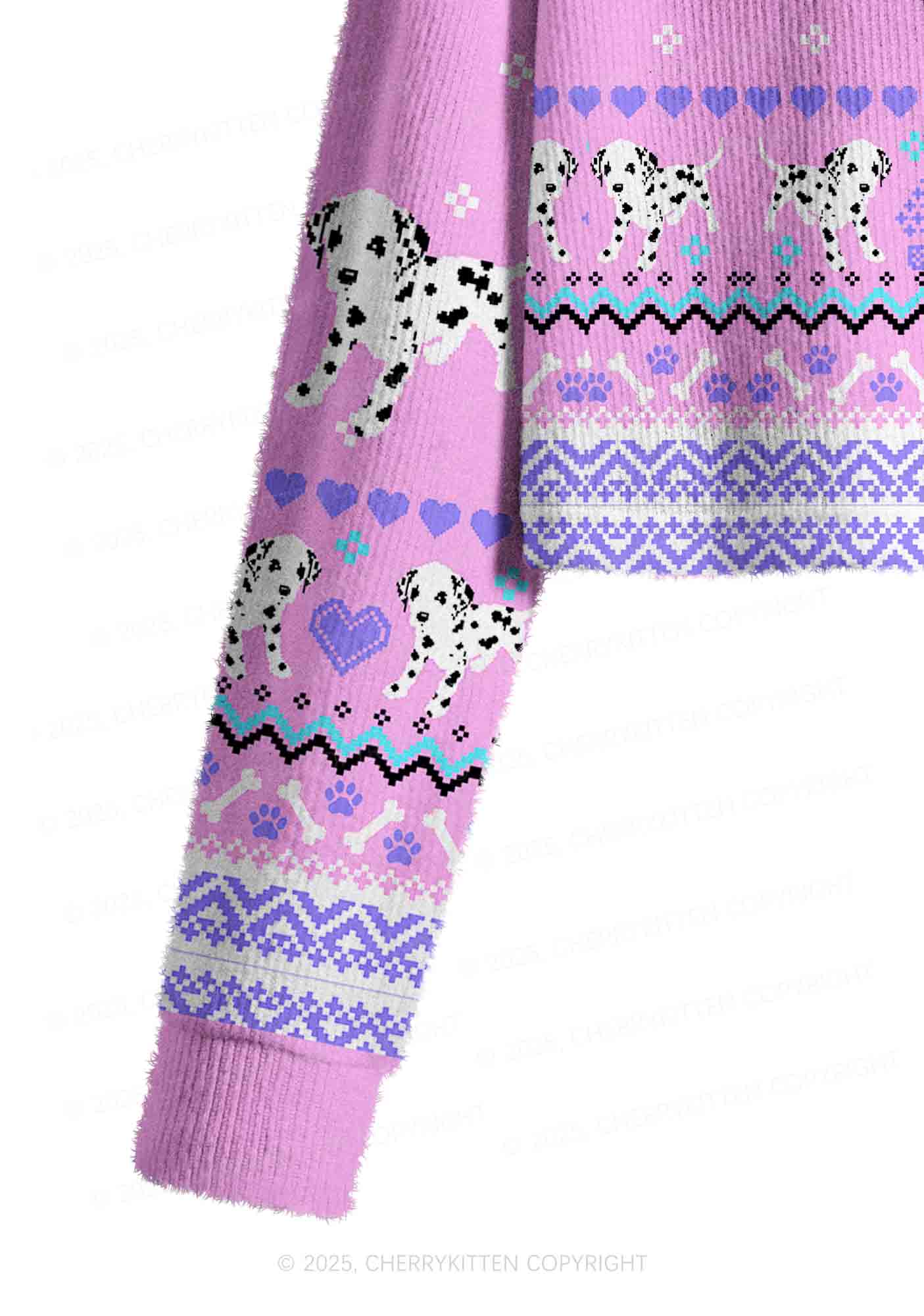 Boys Make Gr8 Pets Y2K Christmas Crop Knit Sweatshirt Cherrykitten