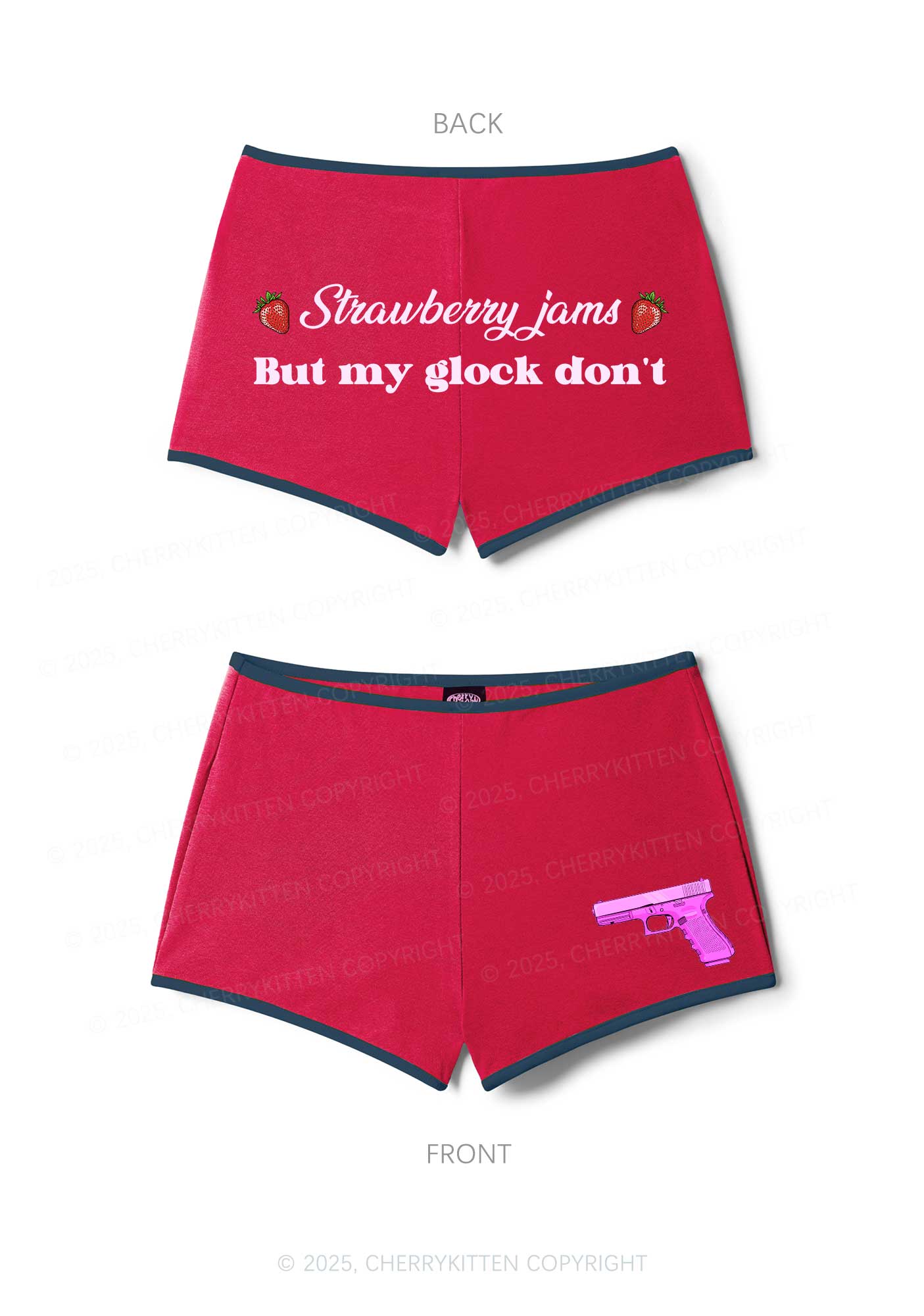 Strawberry Jams Y2K Booty Shorts Cherrykitten