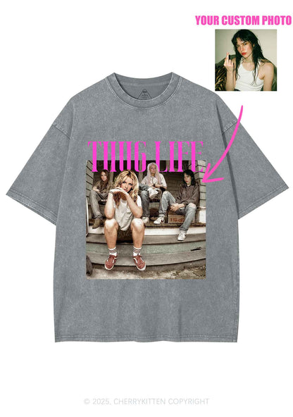 Custom Girls Thug Life Y2K Shirts Washed Tee Cherrykitten