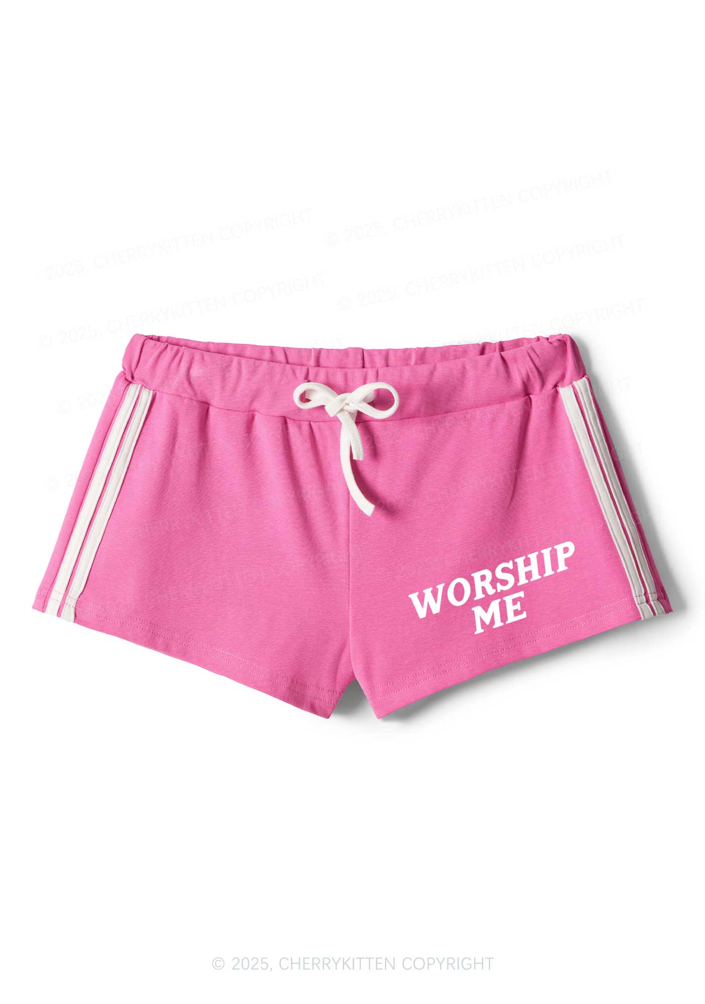 Worship Me Y2K Drawstring Mini Shorts Cherrykitten