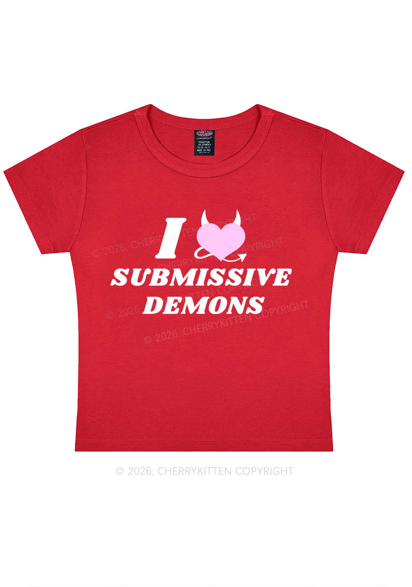 Halloween I Love S Demons Y2K Baby Tee Cherrykitten