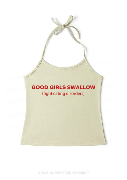 Good Girls Swallow Y2K Halter Neck Cami Cherrykitten