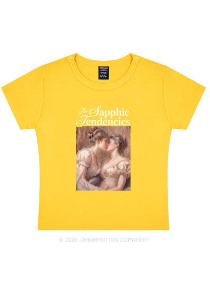 The Sapphic Tendencies Kiss Pride Y2K Baby Tee Cherrykitten