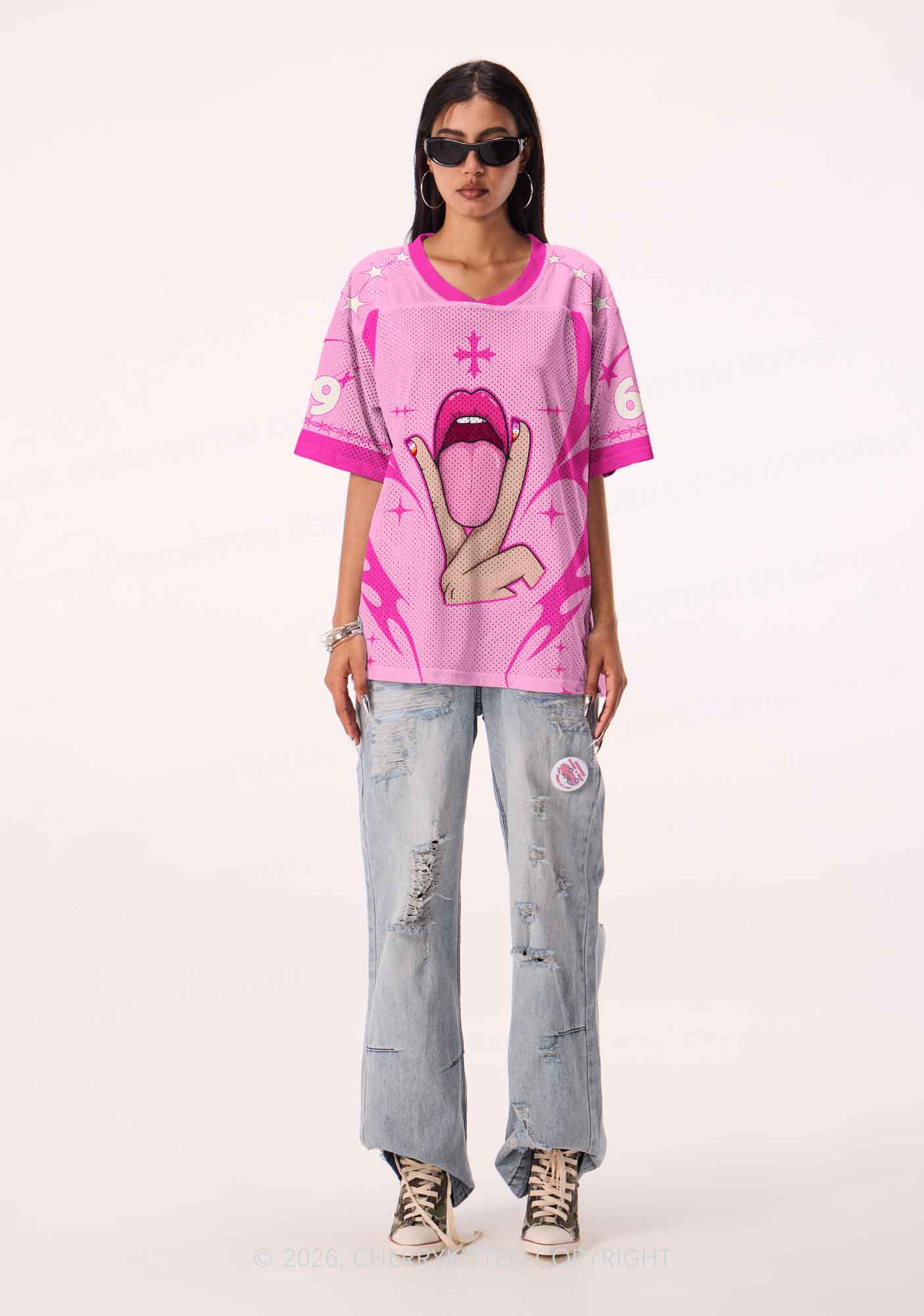 Lesbian Kissing Pride Y2K Sport Jersey Shirts Cherrykitten