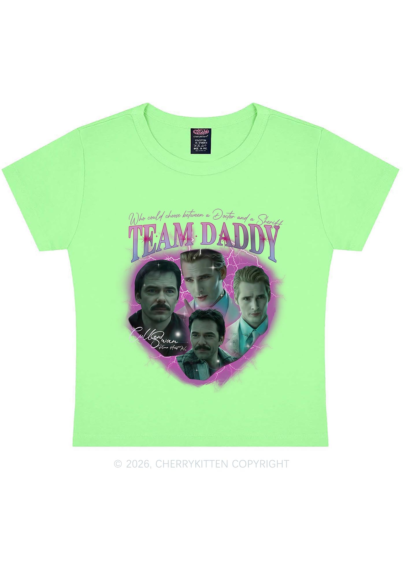 Team Daddy Y2K Baby Tee Cherrykitten