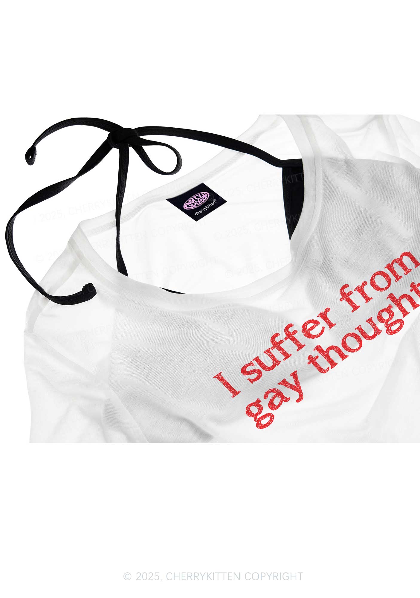 Suffer From Gay Thoughts Pride Y2K Sheer Boyfriend Tee Cherrykitten