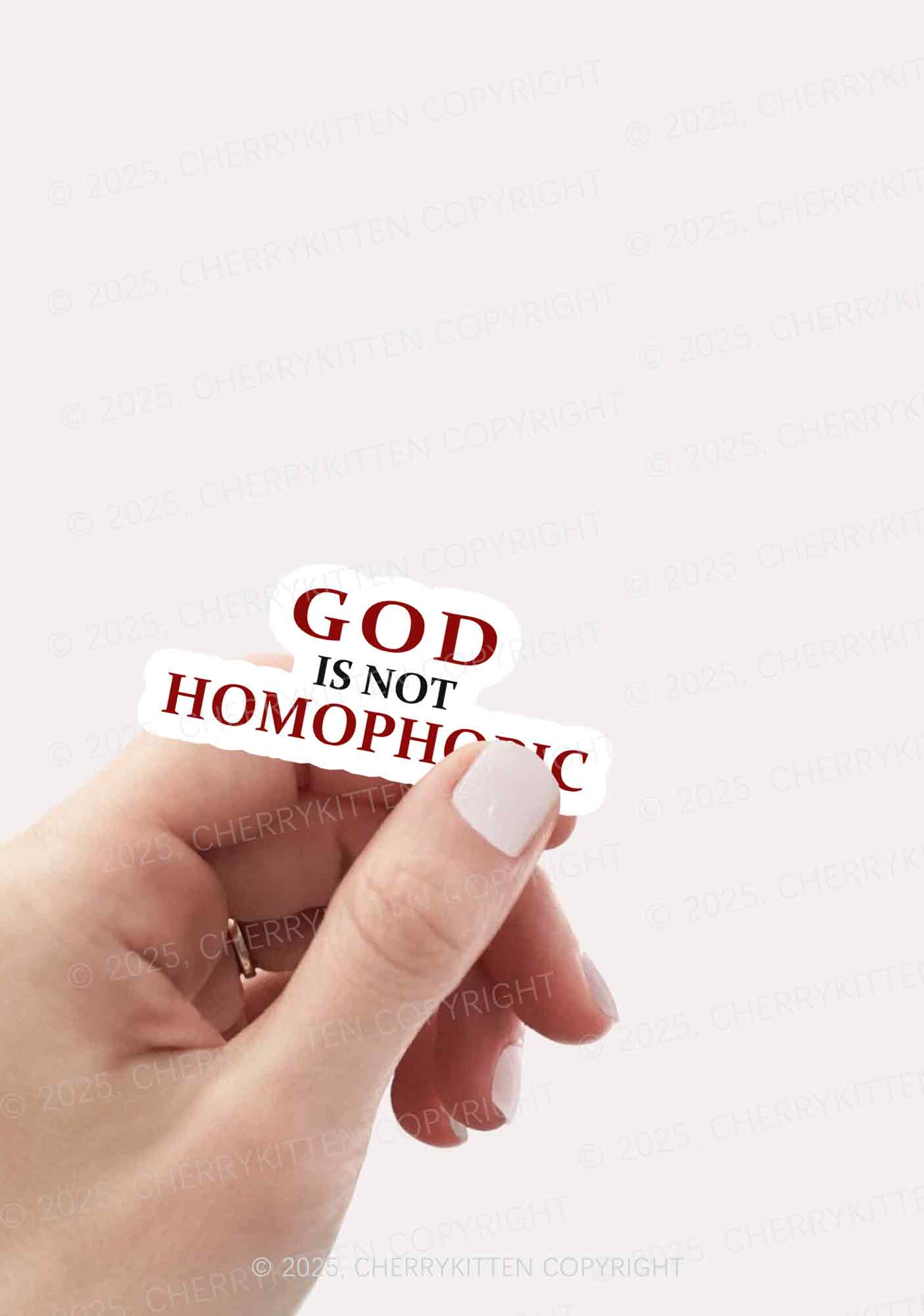 God Is Not Homophobic Pride 1Pc Y2K Sticker Cherrykitten