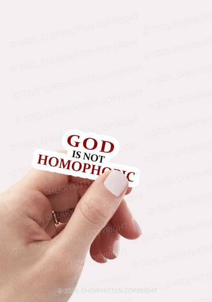 God Is Not Homophobic Pride 1Pc Y2K Sticker Cherrykitten