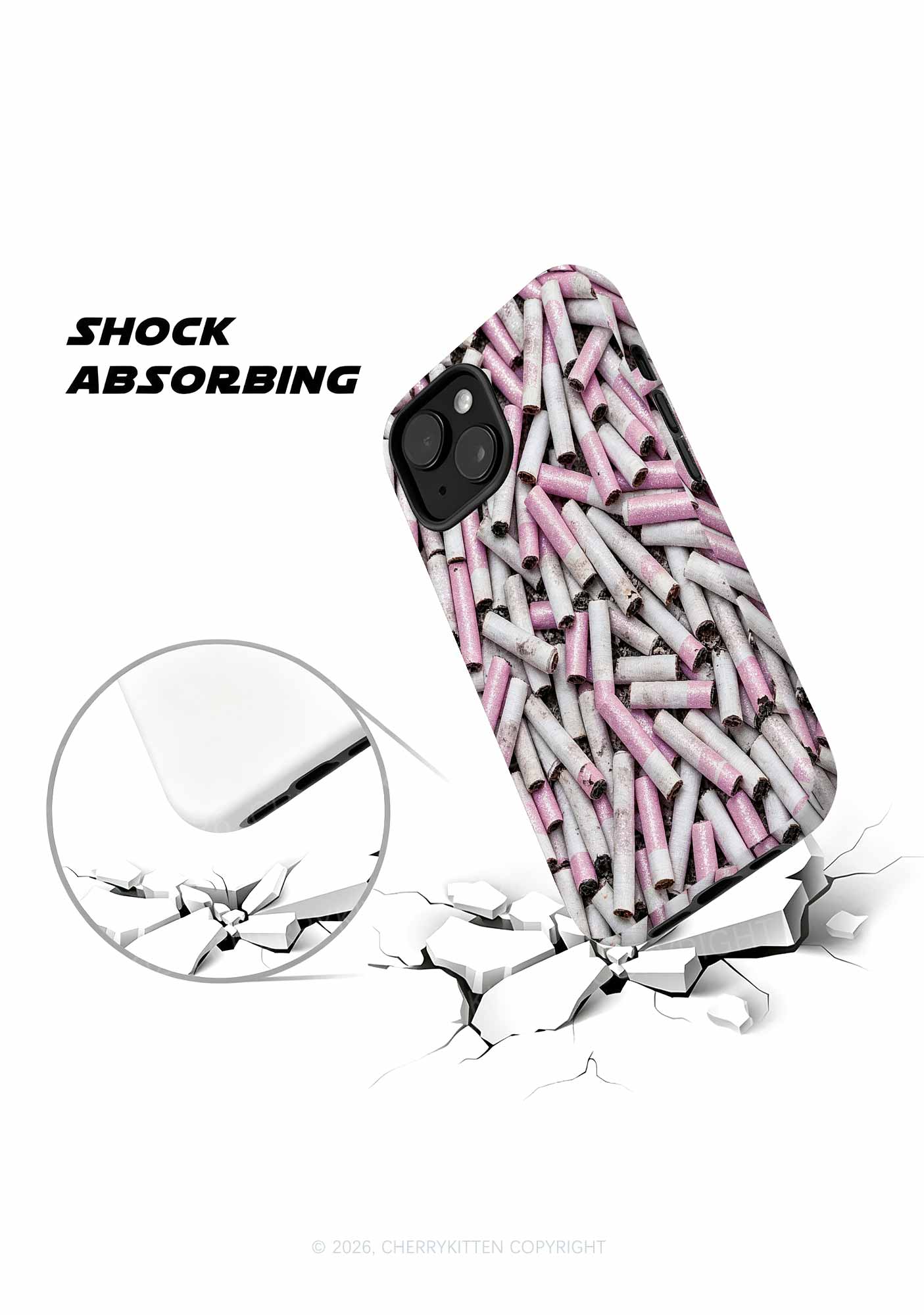 Pink White Cigarette Y2K Phone Case Cherrykitten