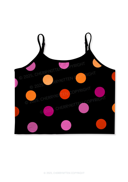 Lesbian Dots Pride Y2K Print Cami Crop Top Cherrykitten