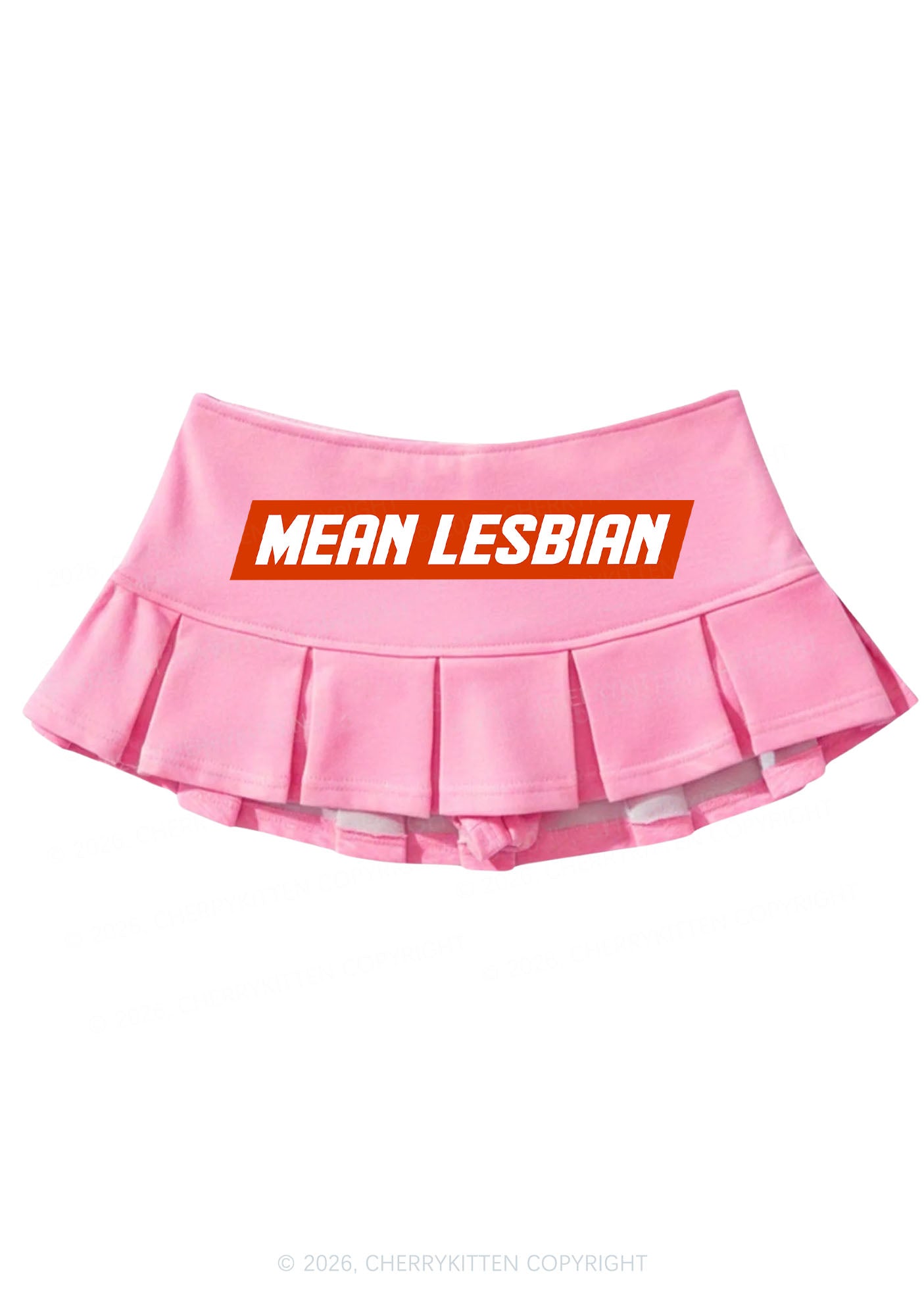 Mean Lesbian Pride Y2K Mini Pleated Skirts Cherrykitten