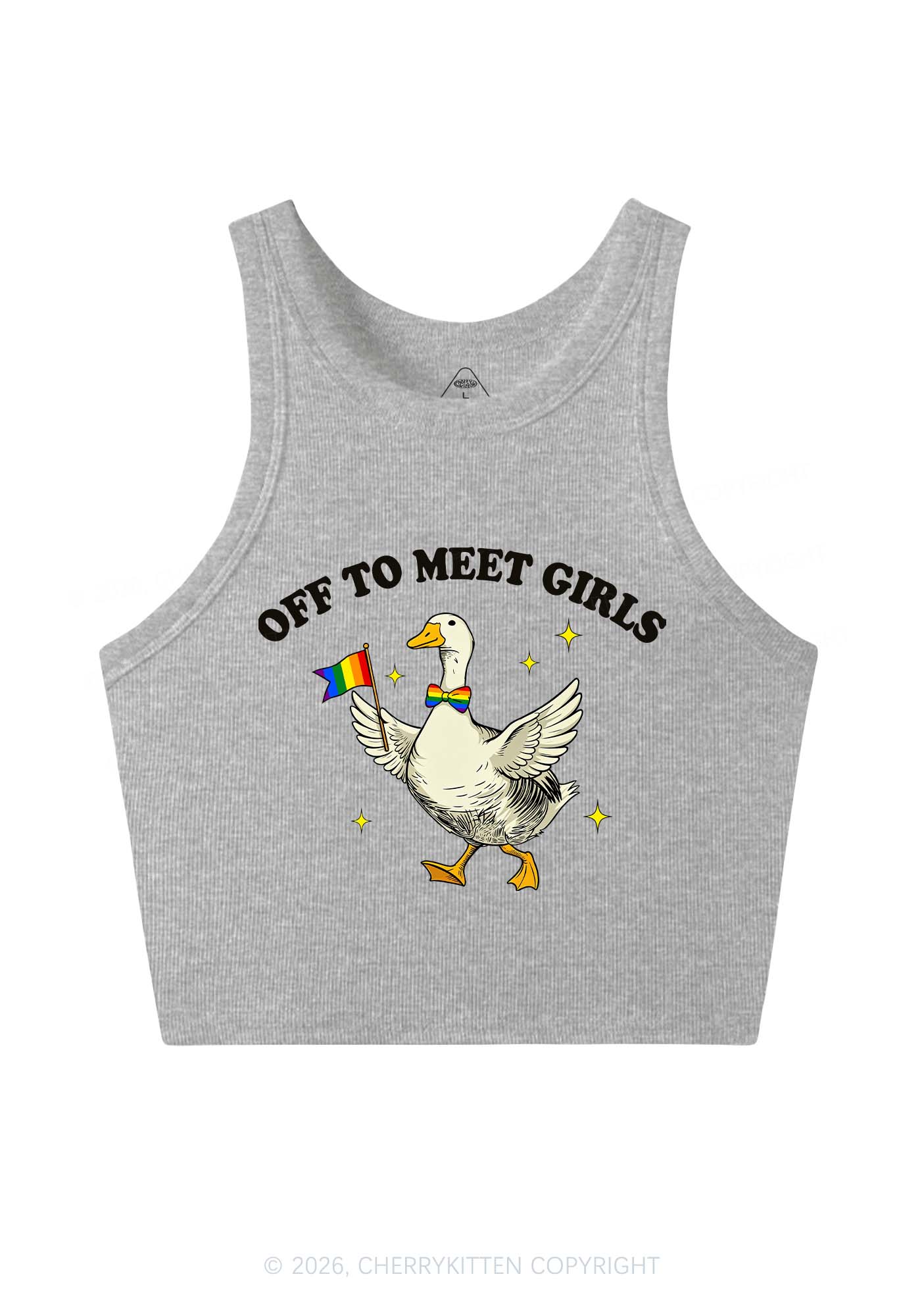 Off To Meet Girls Pride Y2K Crop Tank Top Cherrykitten