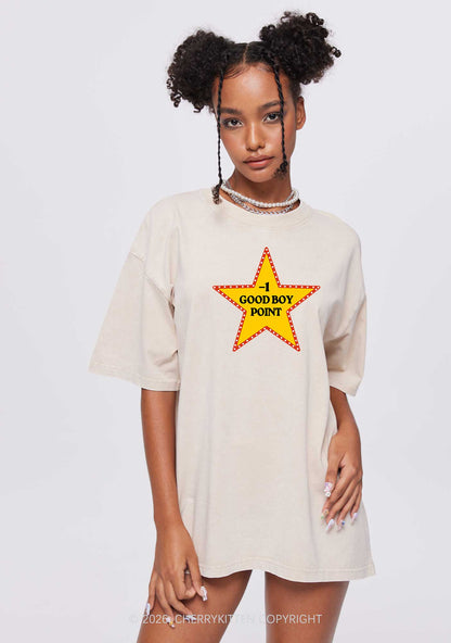 Minus One Good Boy Point Y2K Shirts Washed Tee Cherrykitten