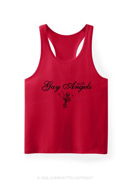 Gay Angels Pride Y2K Men Racerback Tank Top Cherrykitten