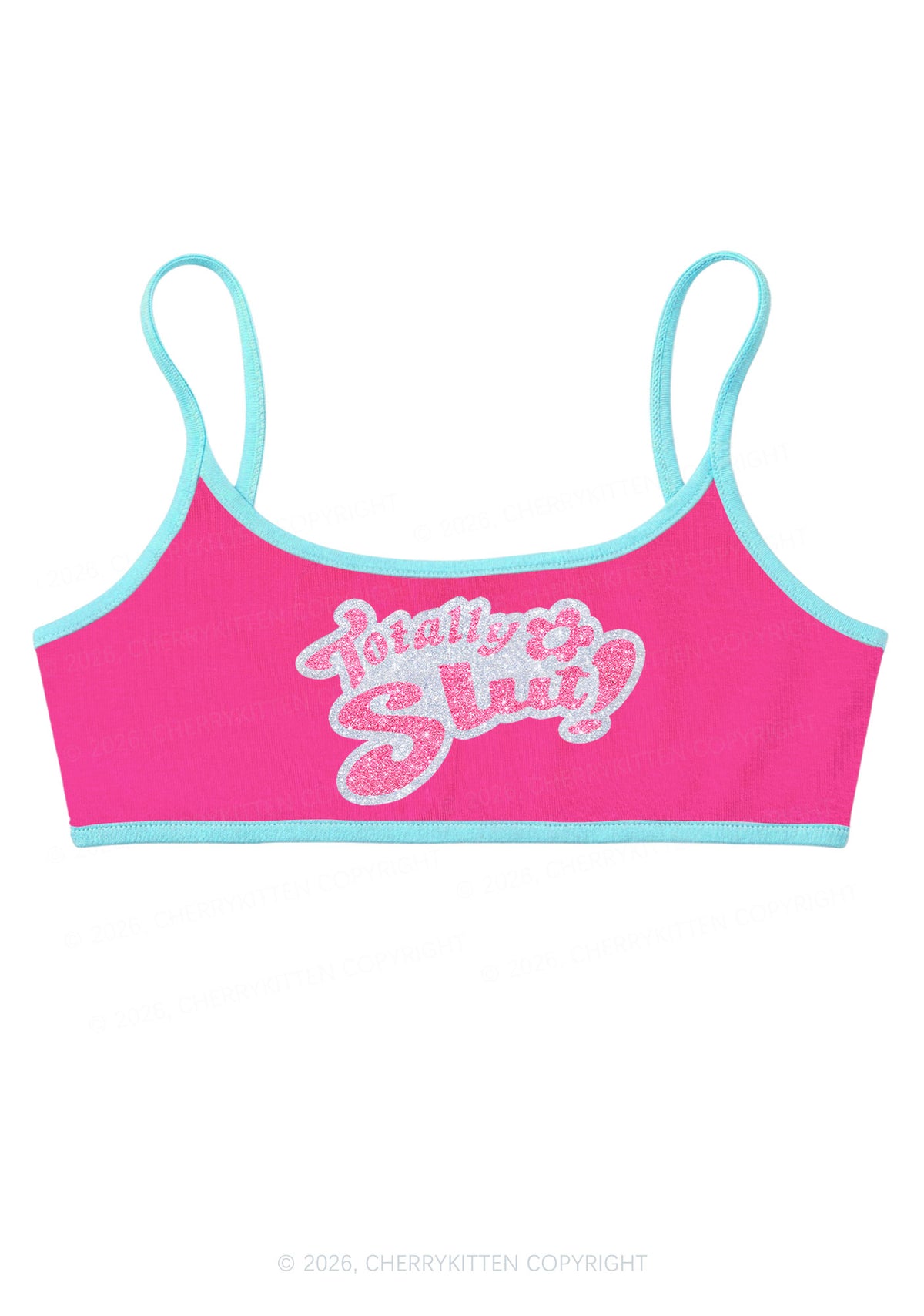 Glitter Totally Slxt Y2K Super Crop Cami Cherrykitten