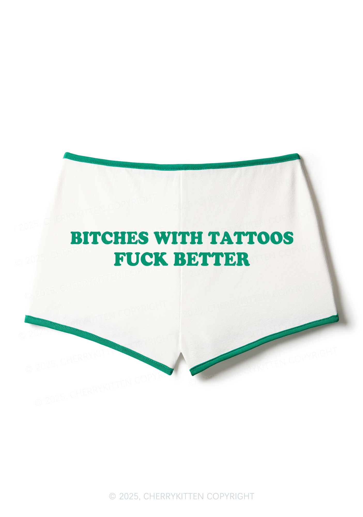Bxxches With Tattoos Fxxk Better Y2K Booty Shorts Cherrykitten