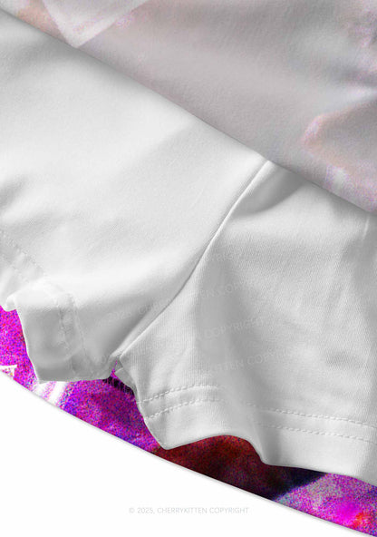Pole Dancing Raccoon Y2K Print Mini Skirt Cherrykitten