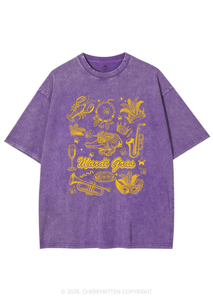 Mardi Gras Symbols Y2K Shirts Washed Tee Cherrykitten