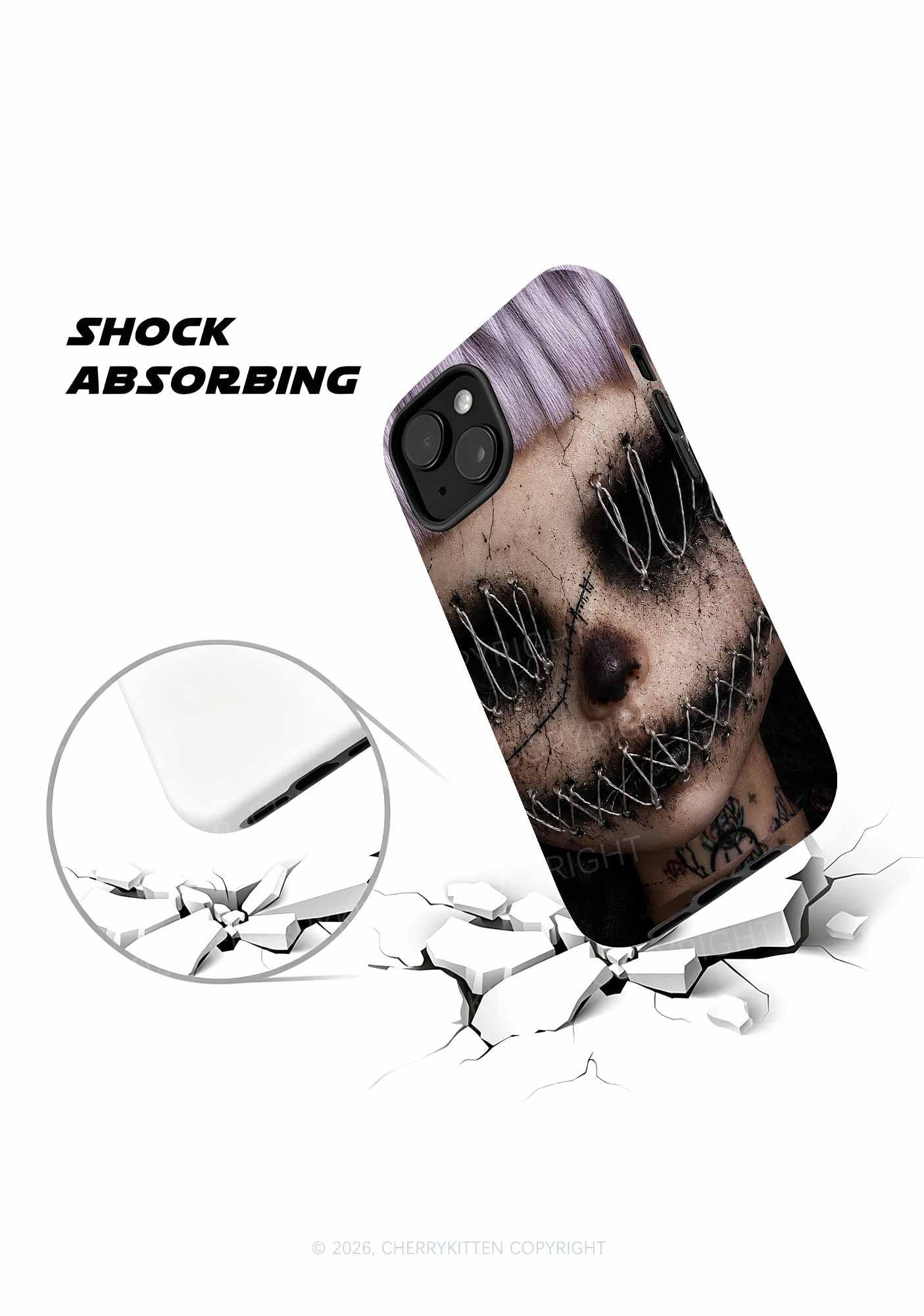 Halloween Metal Wire Face Y2K Phone Case Cherrykitten