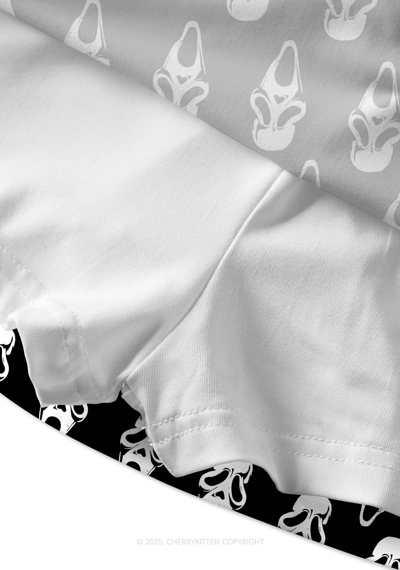 Halloween Spooky Ghost Y2K Print Mini Skirt Cherrykitten