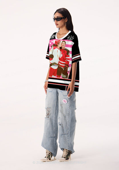 Retro Red Kissing HR Y2K Sport Jersey Shirts Cherrykitten