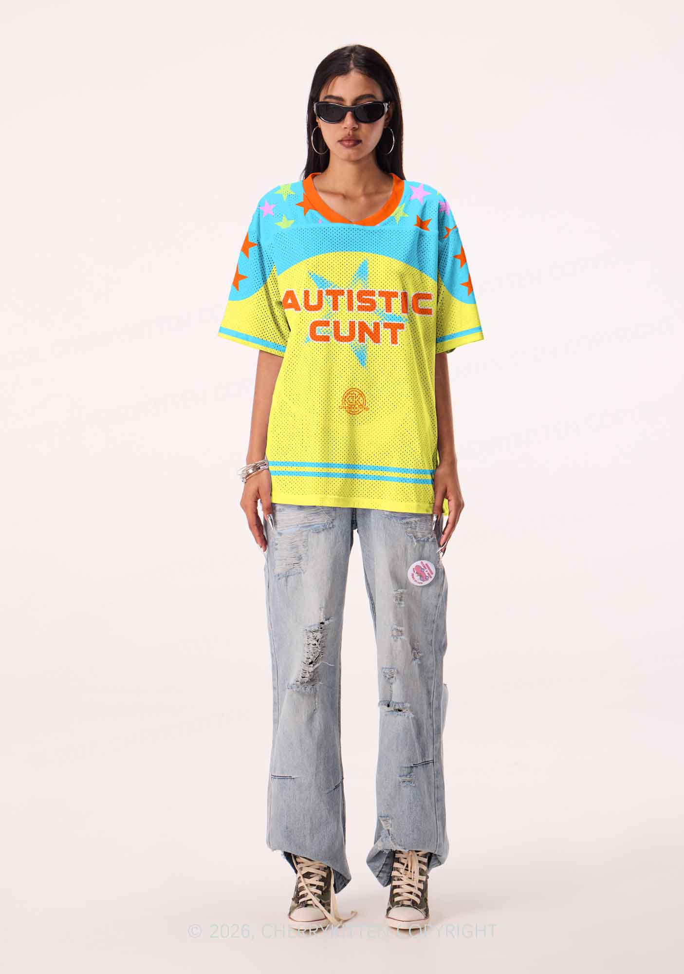 Autistic Cxxt Stars Y2K Sport Jersey Shirts Cherrykitten