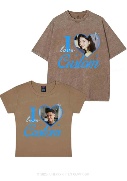 I Love Custom Y2K Valentine's Day Couple Shirt Cherrykitten