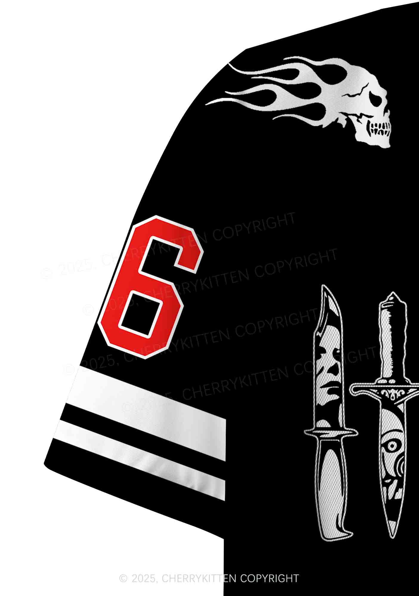 Custom Halloween Ghost Knife Y2K Crop Sport Jersey Shirts Cherrykitten